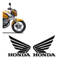 Par Adesivo Asas Honda Tanque Preto compatível Titan