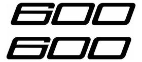 Par Adesivo Emblema 600 Preto Compatível Kawasaki