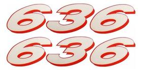 Par Adesivo Emblema 636 Vermelho Compatível Kawasaki 636a3