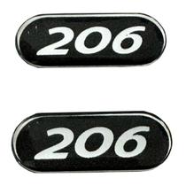 Par Adesivo Emblema Coluna Resinado Peugeot 206 - Todos Par Adesivo Emblema Coluna Resinado Peugeot 206 - Todos