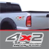 Par Adesivo Emblema Lateral Caçamba Ford F250 4x2 Maxpower