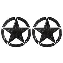 Par Adesivo Estrela Militar Corroída Preto - MAF