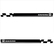Par Adesivo Faixa Lateral Saveiro G3 G4 G5 G6 G7 Preto Fosco