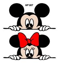 Par Adesivo Mickey E Minnie Retrovisor Carro Moto Espelho