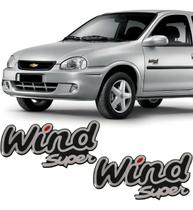Par Adesivo Resinado Wind Super Compatível Corsa Preto Par Adesivo Resinado Wind Super Compatível Corsa Preto