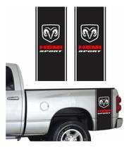 Par Adesivos Caçamba Compatível Dodge Ram Hemi Sport CMB06