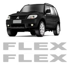 Par Adesivos Capô Pajero TR4 Cinza SPTS