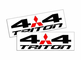 Par Adesivos Emblema Caçamba Mitsubishi Triton 4x4 Preto Par Adesivos Emblema Caçamba Mitsubishi Triton 4x4 Preto