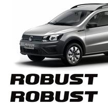 Par Adesivos Emblema Lateral Robust Saveiro Volkwagen Preto - SPORTINOX