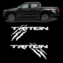 Par Adesivos Faixa Lateral Caçamba L200 Triton - Branco