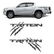 Par Adesivos Faixa Lateral Caçamba L200 Triton - Grafite