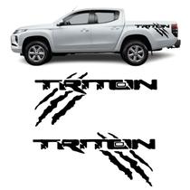 Par Adesivos Faixa Lateral Caçamba L200 Triton - Preto Fosco