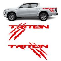 Par Adesivos Faixa Lateral Caçamba L200 Triton - Vermelho Par Adesivos Faixa Lateral Caçamba L200 Triton - Vermelho