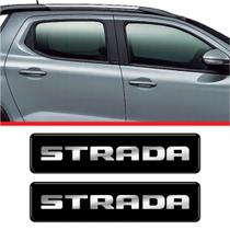 Par Adesivos Lateral Coluna Strada Cromado RESINADO Par Adesivos Lateral Coluna Strada Cromado RESINADO
