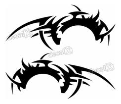 Par Adesivos Lateral Tribal compatível Mitsubishi Lancer