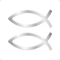 Par Adesivos Peixe Cristão Evangélico Emblema Cromado Carro Par Adesivos Peixe Cristão Evangélico Emblema Cromado Carro