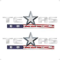 Par Adesivos Texas Edition Eua Caminhonete Emblema Cromado