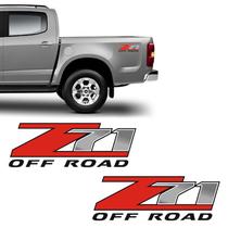 Par Adesivos Z71 Off Road S10 D20 Silverado Emblema Lateral