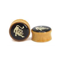 Par Alargador Plug Madeira Modelo Touro 10mm ou 20mm