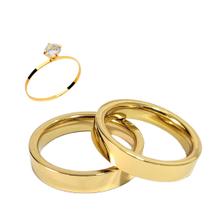 Par Aliança Casamento Reta 4mm - Tungstênio/ouro 18k - Marry