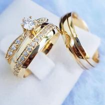 Par Aliança de Casamento ou Noivado em Ouro 18k e interno Prata com anel de noivado ANC1001 Pipper Joias Par Aliança de Casamento ou Noivado em Ouro 18k e interno Prata com anel de noivado ANC1001 Pipper Joias