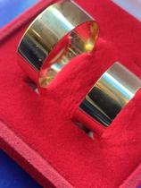 Par Aliança Modelo tradiciona Reta com Kina Ouro18 K 7 Gramas Par Aliança Modelo tradiciona Reta com Kina Ouro18 K 7 Gramas