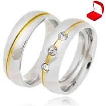 Par Aliança Namoro Prata Namoro Compromisso Banhado a Prata Pedrinhas Namorados Prateada Resistentes Abauladas Arredondadas Dedeiras BOdas Ficantes