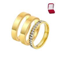 Par Aliança Ouro 18K 4mm Reta + Caixinha - Anel Aparador Mil Pedras Zircônia Casamento Compromisso Par Aliança Ouro 18K 4mm Reta + Caixinha - Anel Aparador Mil Pedras Zircônia Casamento Compromisso