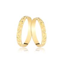 PAR ALIANÇAS 3MM DELICADA ESTRELA OURO amarelo 10K MJ6 PAR ALIANÇAS 3MM DELICADA ESTRELA OURO amarelo 10K MJ6