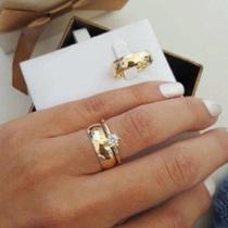 Par Alianças Casamento Banhada a ouro 18k Abaulada 6mm Par Alianças Casamento Banhada a ouro 18k Abaulada 6mm