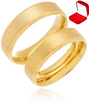 Par Alianças Casamento Banhada Ouro 18k Tradicional Noivado