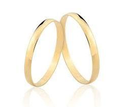 Par Alianças Casamento Ouro 18 K Namoro Noivado Tradicional Compromisso Casal Maciça 1.60 gramas