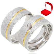 Par Alianças Compromisso Prata Namoro Coração Vazado 8mm Par Alianças Compromisso Prata Namoro Coração Vazado 8mm