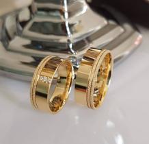 Par Alianças Ouro Casamento Noivado Banhada 18k Anatômica Tradicional - Jewelery