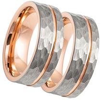 Par Alianças Tungstênio Rosé e Prata Grossa 8mm Martelada Anatômica Casamento Noivado Não Fica Preta Não Risca Antialérgica Pronta Entrega Qualidade Par Alianças Tungstênio Rosé e Prata Grossa 8mm Martelada Anatômica Casamento Noivado Não Fica Preta Não Risca Antialérgica Pronta Entrega Qualidade
