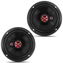 Par Alto Falante 6" 120W RMS 4 Ohms Triaxial Bobina Simples Foxer FZ.60P Preto Vermelho