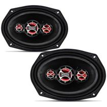Par Alto Falante Shutt 6x9" 220W RMS 4 Ohms Quadriaxial Bobina Simples Preto Potência 880W Máx