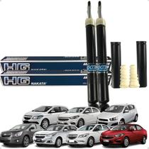 Par Amortecedor com Kit Coifa Batente Traseiro Onix Prisma Sonic