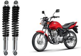 Par Amortecedor Cromado Preta Cg Titan Fan 125 150 Mix Flex