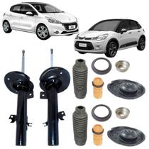 Par amortecedor dianteiro e kits batente coifa coxim com rolamento citroen c3 peugeot 208 2013 2014 2015 2016 2017 2018 2019 2020