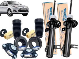 Par Amortecedor Dianteiro MONROE + Kit Batente Coxim ORIGINAL FORD Fiesta Rocan 2003 a 2014