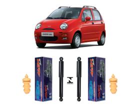 Par Amortecedor + Kit Batente Traseiro Chery Qq 2013 2014 15