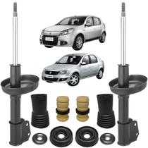 Par Amortecedor Nakata + Kit Batente Axios Dianteiro Renault Logan 2007 A 2012