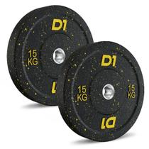 Par Anilhas 15kg Olímpicas D1fitness Bumper Hi-temp Academia Par Anilhas 15kg Olímpicas D1fitness Bumper Hi-temp Academia