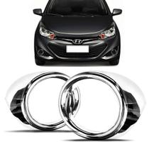 Par Aplique Aro Cromado para Moldura Sem Auxiliar Farol de Milha HB20 2013 2014 2015 Par Aplique Aro Cromado para Moldura Sem Auxiliar Farol de Milha HB20 2013 2014 2015