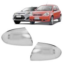 Par Aplique Cromado Capa Retrovisor Fiesta Rocam 2002 2003 2004 2005 2006 2007 2008 2009 2010 2011