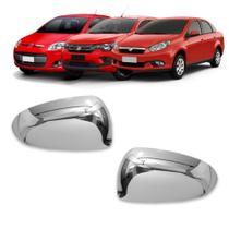 Par Aplique Cromado Capa Retrovisor Grand Siena 2013 a 2022 Palio G5 2012 a 2018 Mobi 2016 a 2023 Sem Pisca