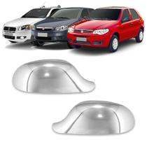 Par Aplique Cromado Capa Retrovisor Palio G3 G4 12 a 16 Siena G3 G4 12 a 16 Strada G4 12 a 19
