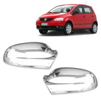 Par Aplique Cromado p/ Capa Retrovisor Fox G1 2003 a 2010 CrossFox 2005 a 2010 SpaceFox 2006 a 2010