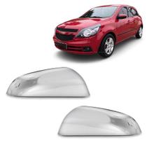 Par Aplique Cromado para Capa Retrovisor Agile 2010 a 2014 Montana G2 2011 a 2021